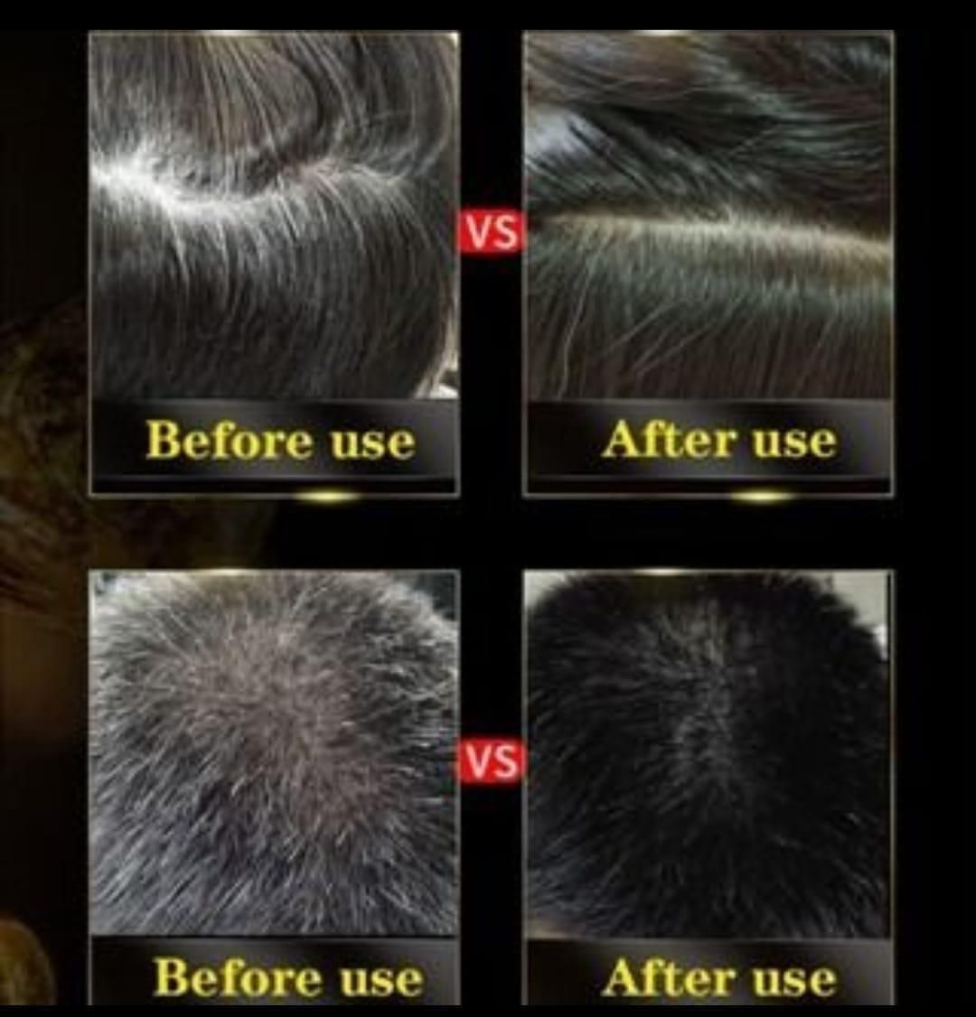 Unisex Instant Black Herbal Hair Dye Shampoo (Pack of 2)